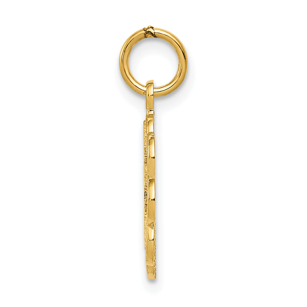 14K Gold I LOVE NANA Charm Elegant Flat Back Pendant
