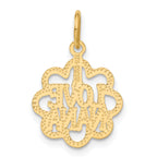 14K Gold I LOVE NANA Charm Elegant Flat Back Pendant