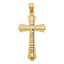 14K Diamond Cut and Satin Cross Pendant