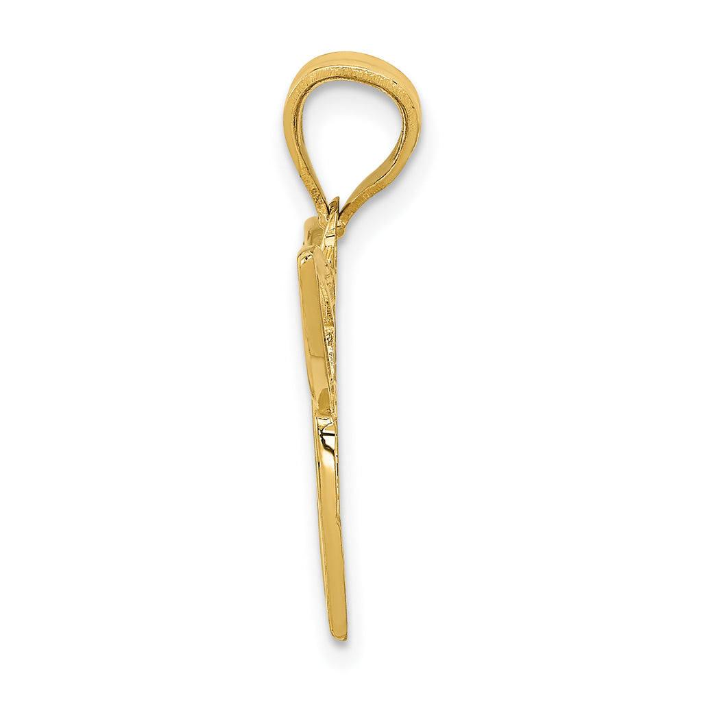 14K Gold Trinity Symbol Charm with Polished Finish