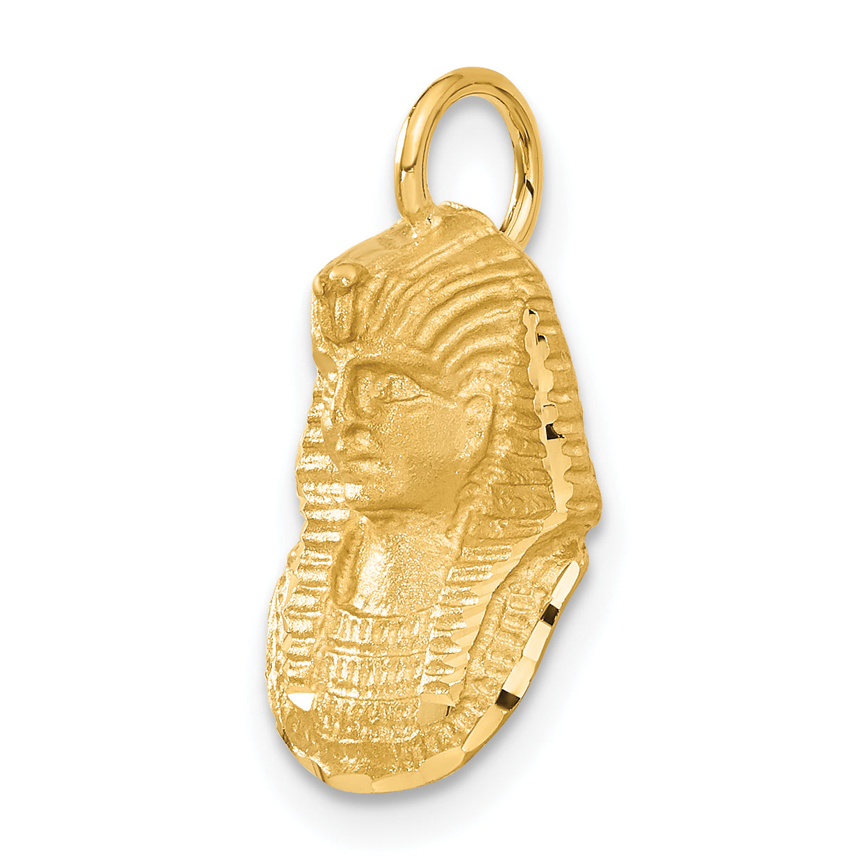 14K Gold King Tut Charm with Satin Finish Elegant Jewelry
