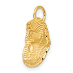 14K Gold King Tut Charm with Satin Finish Elegant Jewelry
