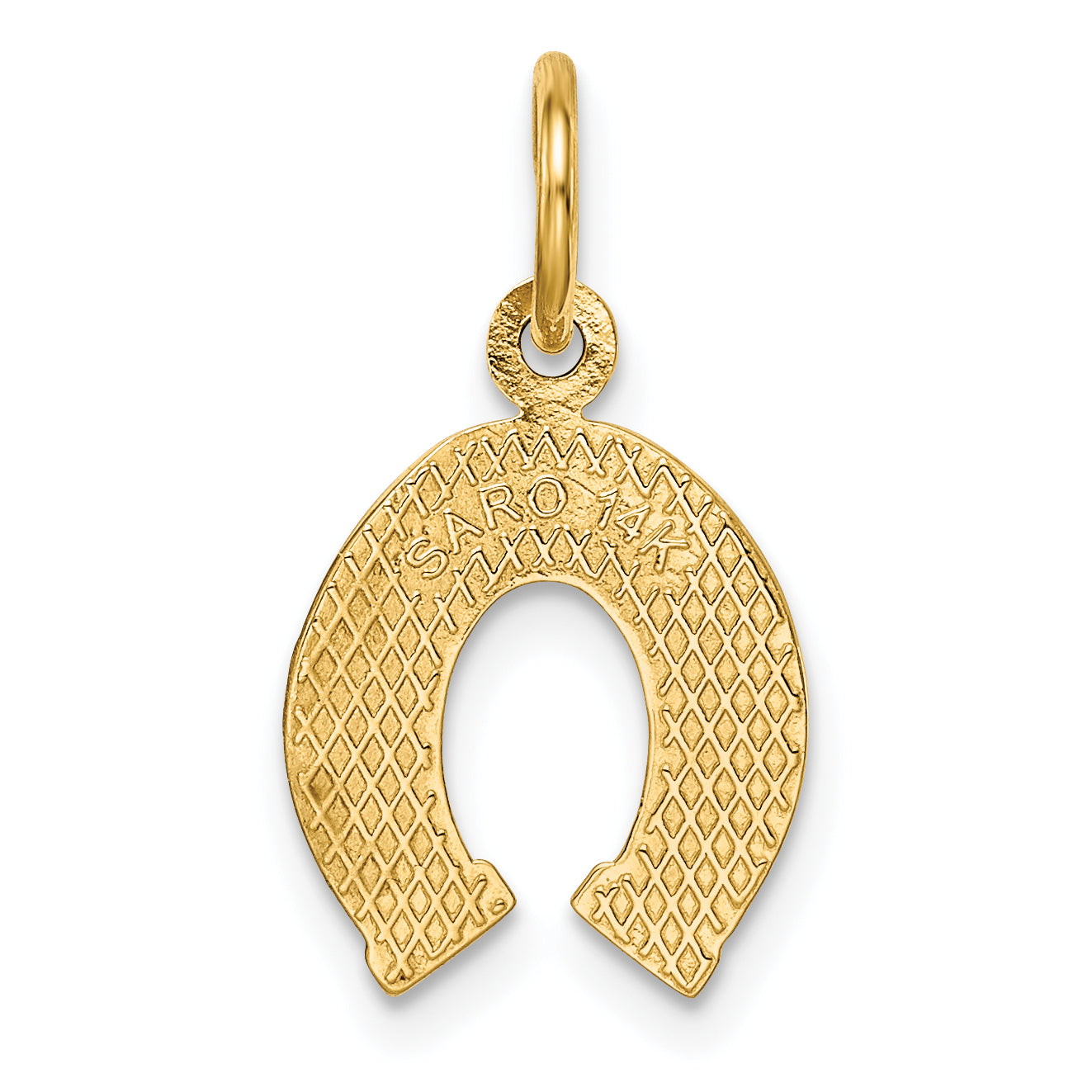 14K Gold Horseshoe Charm with Polished Textured Design