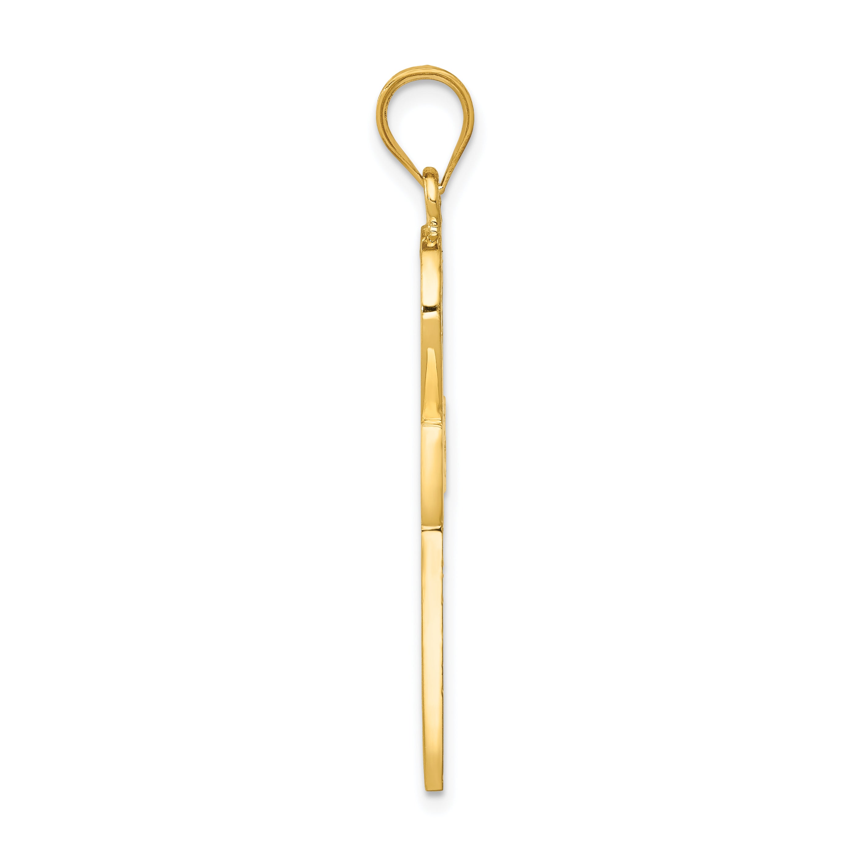 14K Gold Ankh Cross Charm with Polished Finish Unisex Secondary image