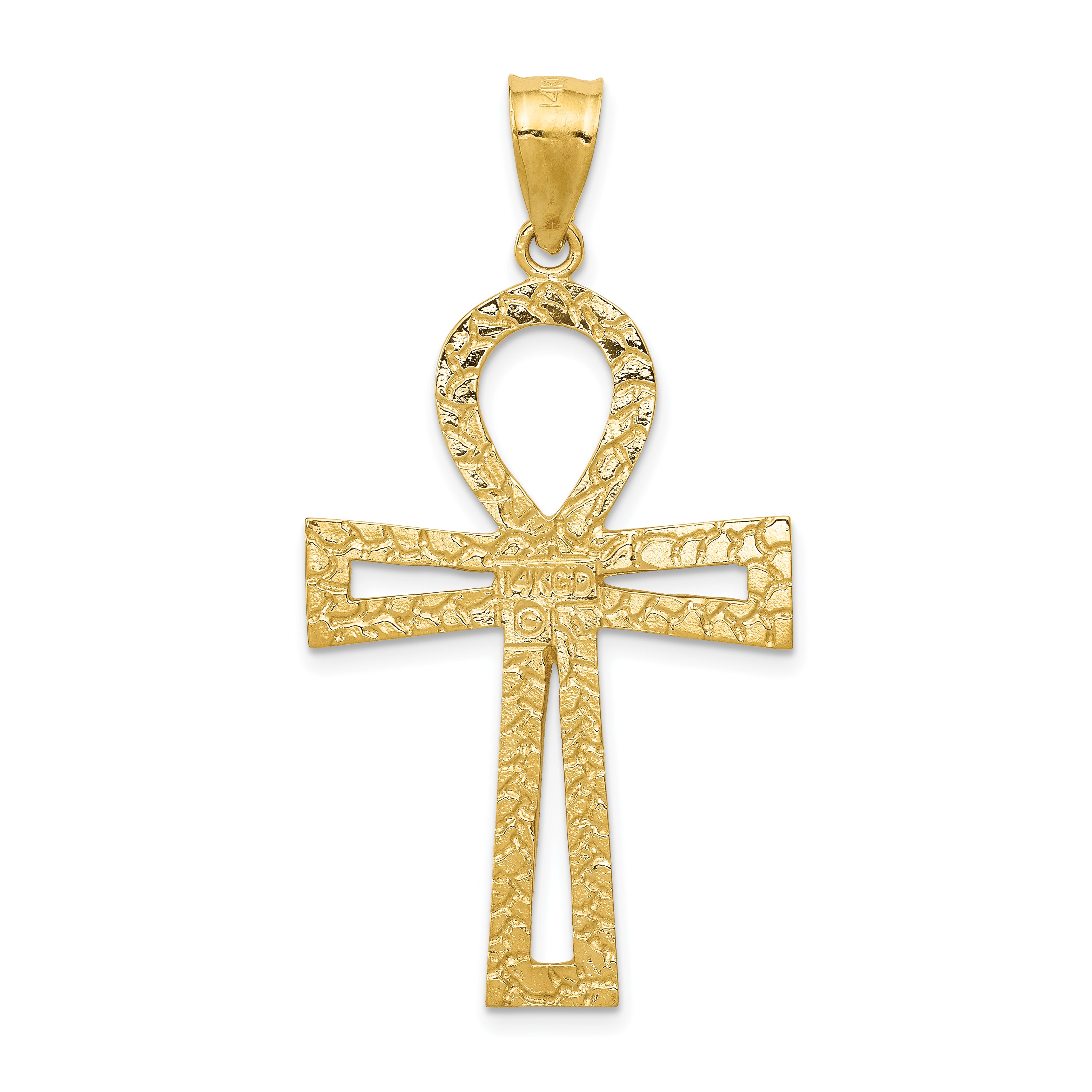Sophia Jewelers 14K Gold Ankh Cross Pendant with Polished Finish