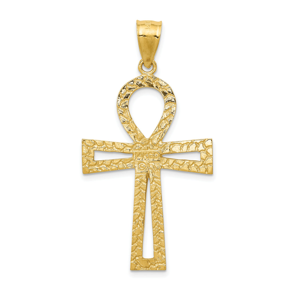 Sophia Jewelers 14K Gold Ankh Cross Pendant with Polished Finish