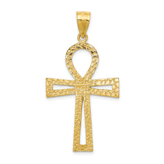 Sophia Jewelers 14K Gold Ankh Cross Pendant with Polished Finish