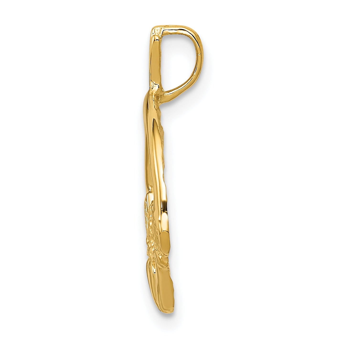 14K Gold Claddagh Pendant with Polished Finish by Sophia Jewelers