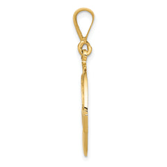 14K Gold Claddagh Pendant with Polished Textured Finish