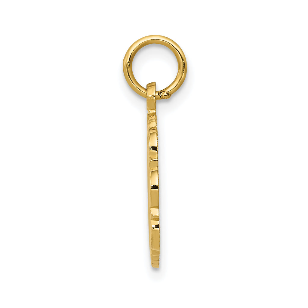 Sophia Jewelers 14K Gold RN Nurse Charm with Polished Diamond-Cut Finish