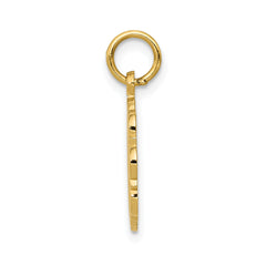 Sophia Jewelers 14K Gold RN Nurse Charm with Polished Diamond-Cut Finish