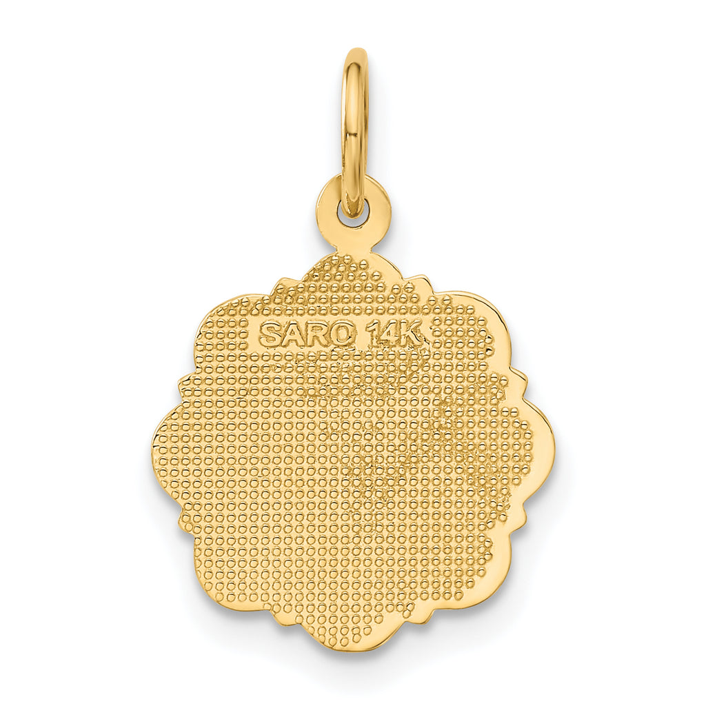 Sophia Jewelers 14K Gold RN Nurse Charm with Polished Diamond-Cut Finish