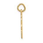 14K Gold RN Nurse Charm with Polished Textured Finish