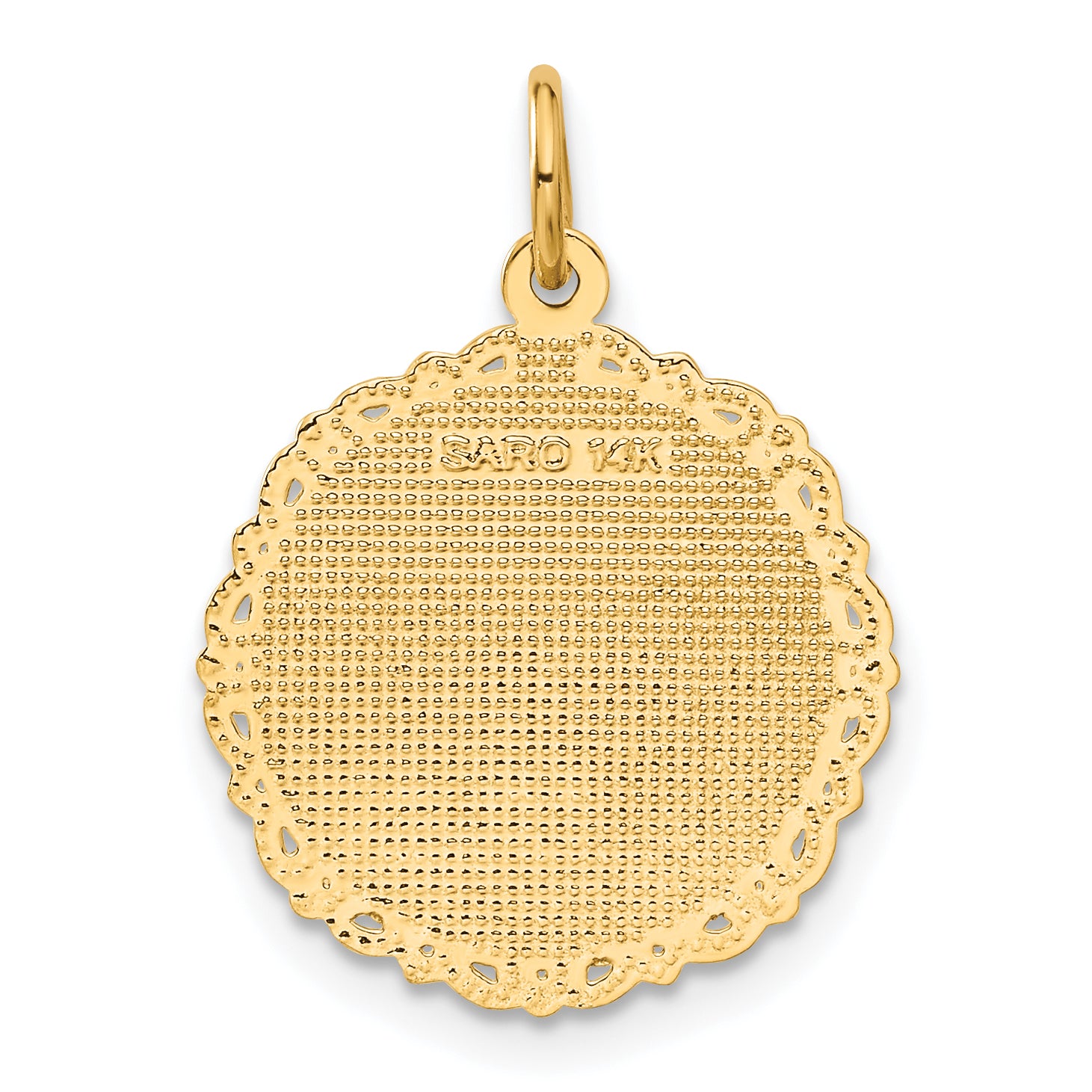 14K Gold Polished RN Nurse Disc Charm by Sophia Jewelers