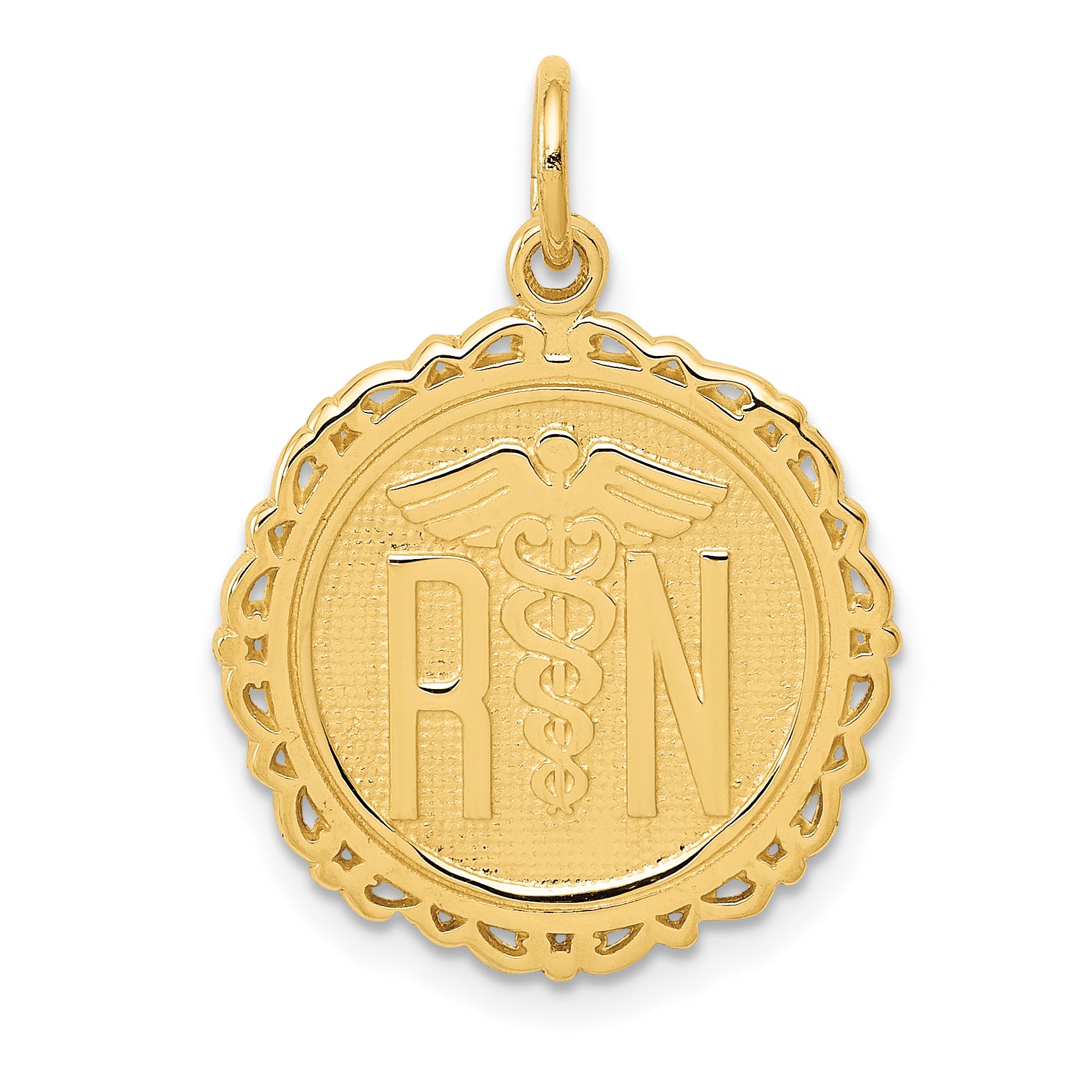 14k RN Registered Nurse Disc Charm Main image