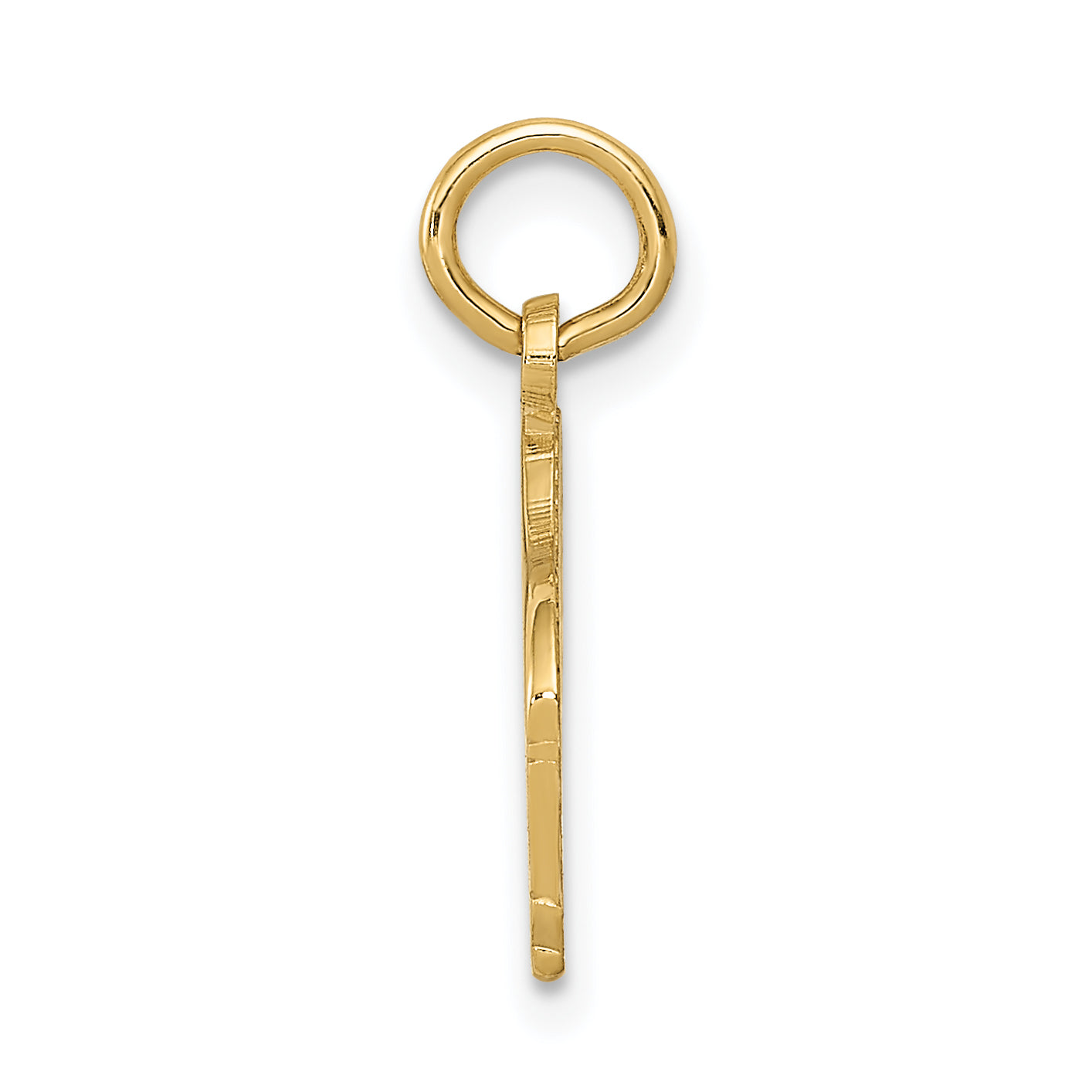 14K Gold Polished Piano Charm in Elegant Textured Design Secondary image