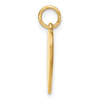 14K Gold Polished Flag Heart Charm with Textured Finish
