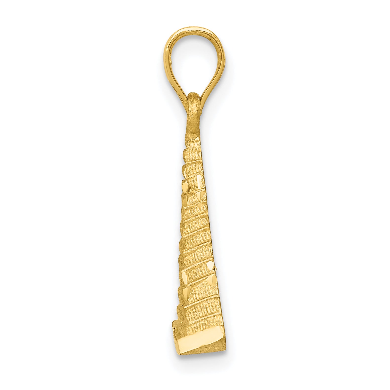 14K Gold Pyramid Charm with Open Back Design Solid and Elegant Secondary image