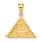 14K Gold Pyramid Charm with Open Back Design Solid and Elegant