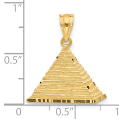 14K Gold Pyramid Charm with Open Back Design Solid and Elegant