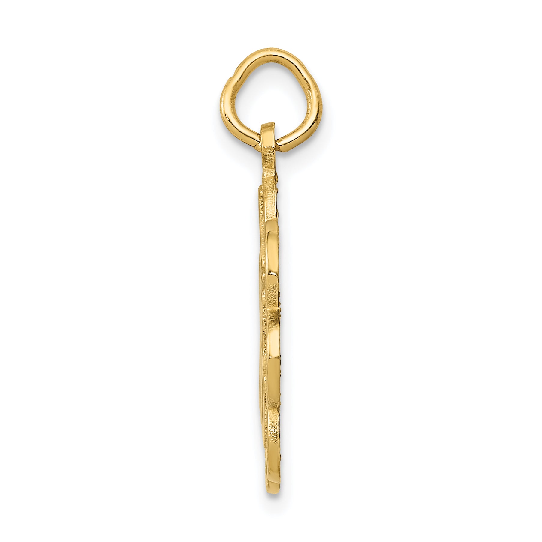14K Polished Gold I LOVE DOGS Charm Elegant and Themed