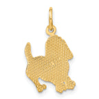 14K Gold Dog Charm with Polished Textured Design