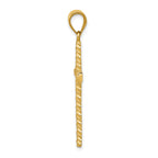 Sophia Jewelers 14K Gold Twisted Cross Pendant Polished and Elegant