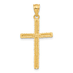 Sophia Jewelers 14K Gold Twisted Cross Pendant Polished and Elegant