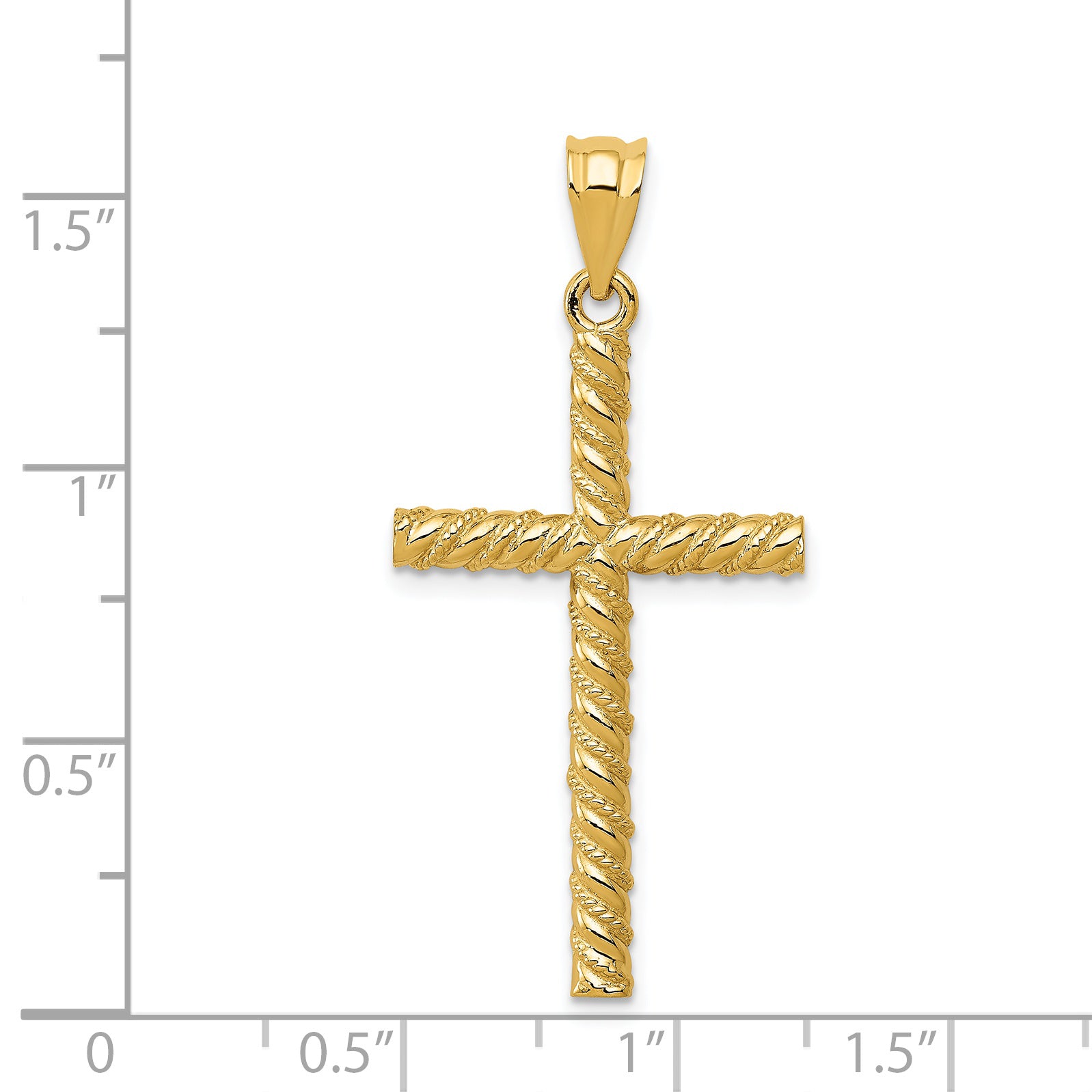 Sophia Jewelers 14K Gold Twisted Cross Pendant Polished and Elegant
