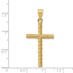Sophia Jewelers 14K Gold Twisted Cross Pendant Polished and Elegant