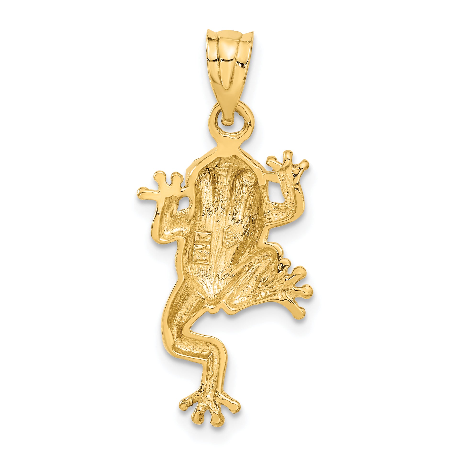 14k Frog W/ Enameled Eyes Charm