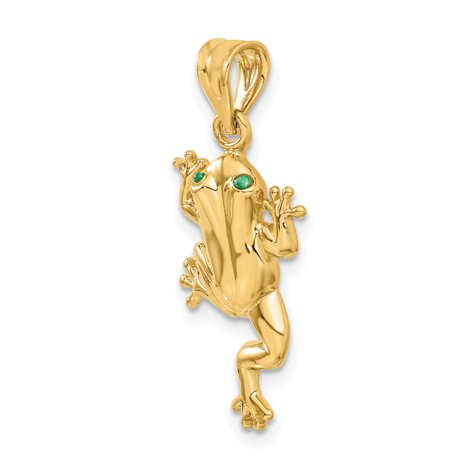 14k Frog W/ Enameled Eyes Charm