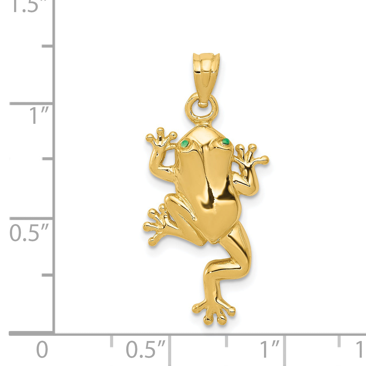 14k Frog W/ Enameled Eyes Charm