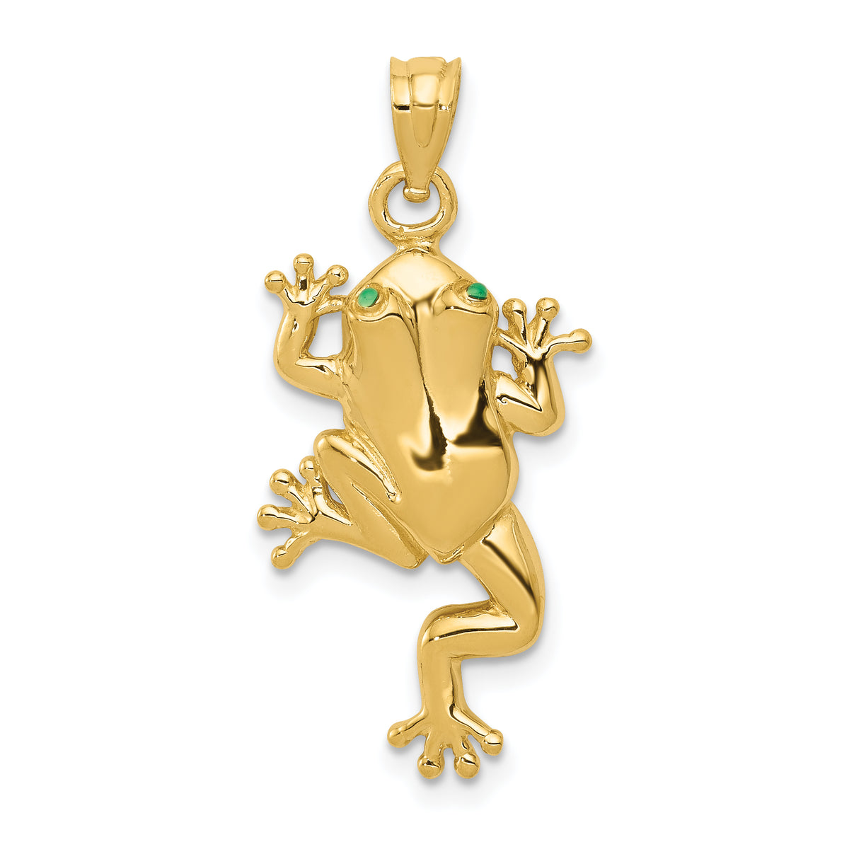 14k Frog W/ Enameled Eyes Charm