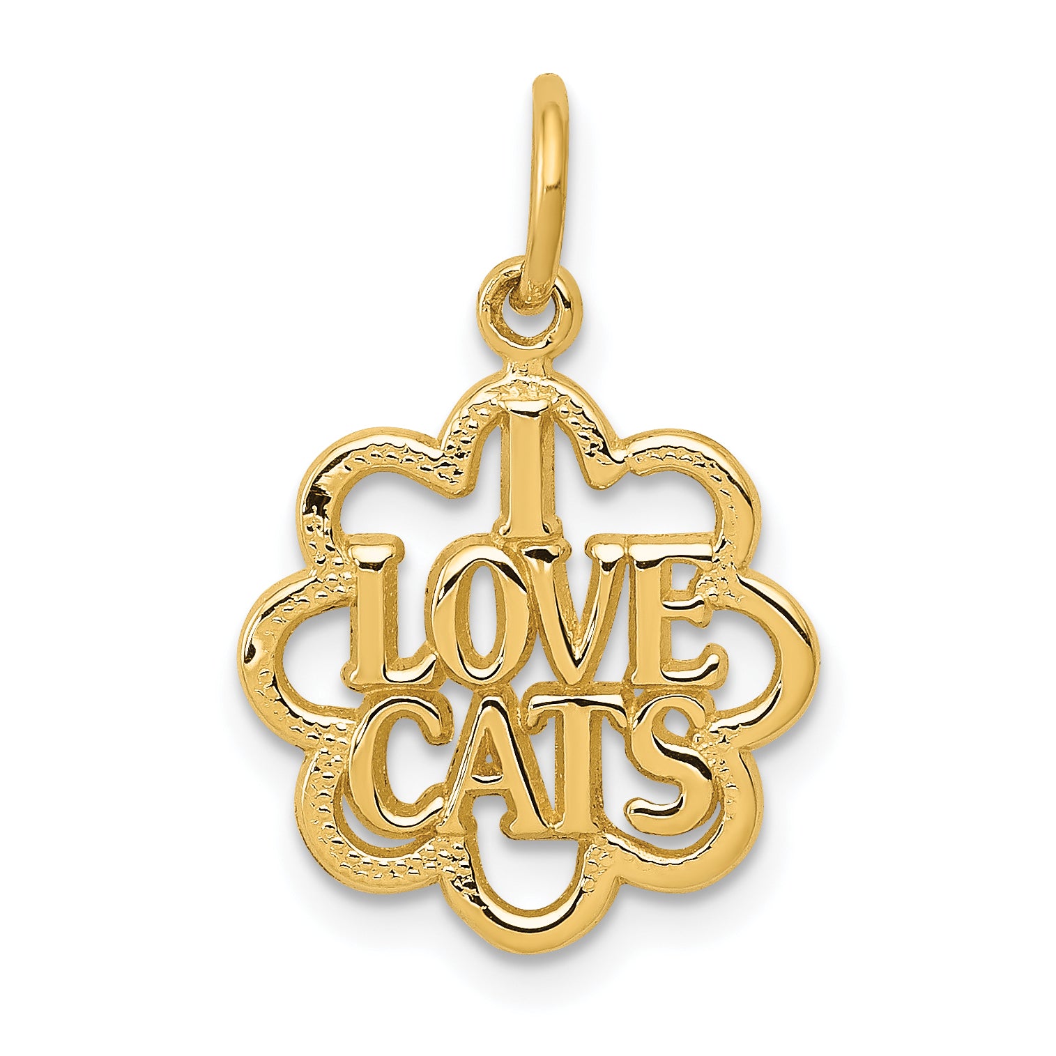 14k I LOVE CATS Charm Main image