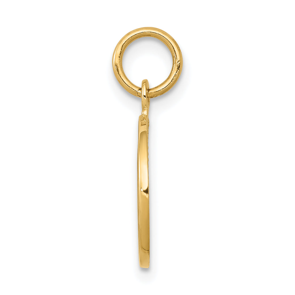 14K Gold Polished Angel Charm Elegant Pendant by Sophia Jewelers