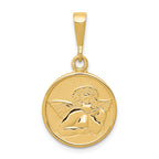 14K Polished and Satin Raphael Angel Pendant