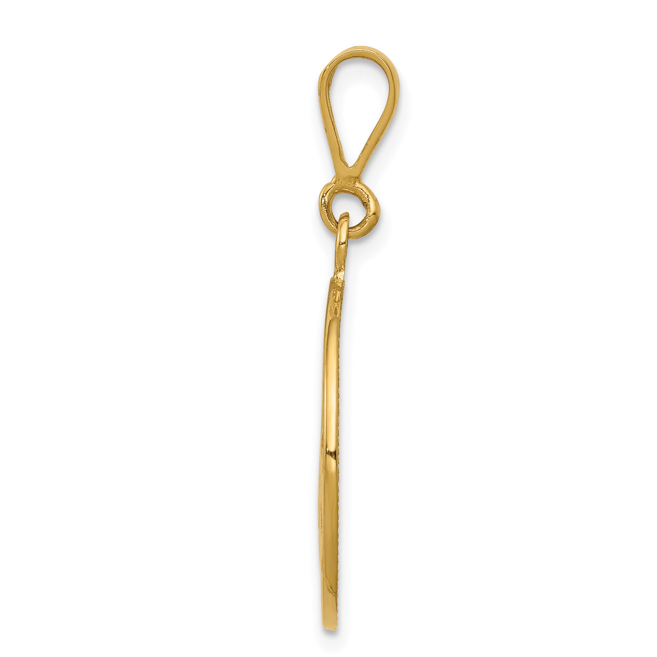 14K Gold Angel Pendant with Polished Satin Finish Secondary image