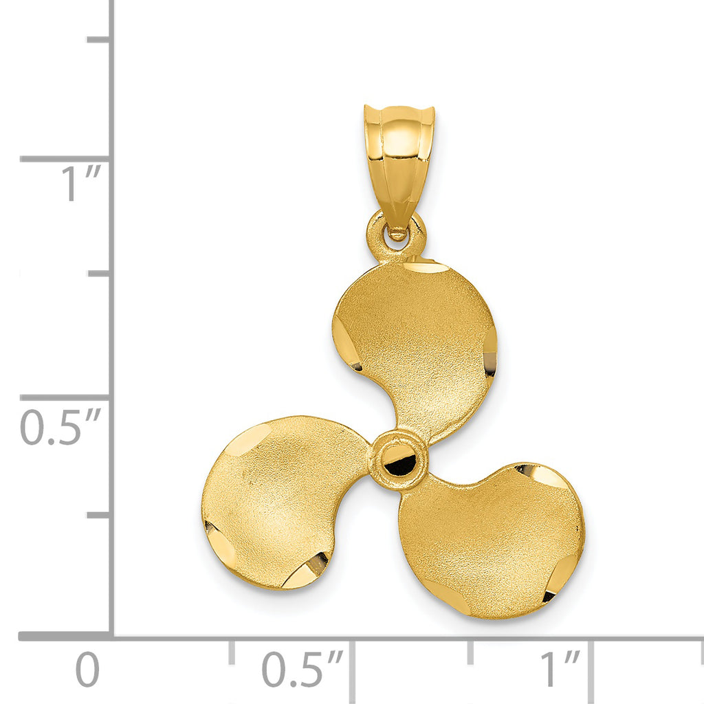 Sophia Jewelers 14K Gold Men's Solid Propeller Pendant Elegant Design