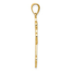 14K Gold Solid Greek Key Cross Pendant with Elegant Design