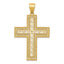14k Greek Key Filigree Cross Pendant