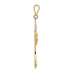 14K Gold Celtic Cross Pendant with Textured Design  Elegant and Solid