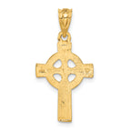14K Yellow Gold Celtic Cross Pendant with Textured Finish Casted Elegance