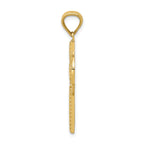 14K Gold Celtic Cross Pendant with Solid Textured Elegance