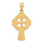 14K Gold Celtic Cross Pendant with Textured Elegance