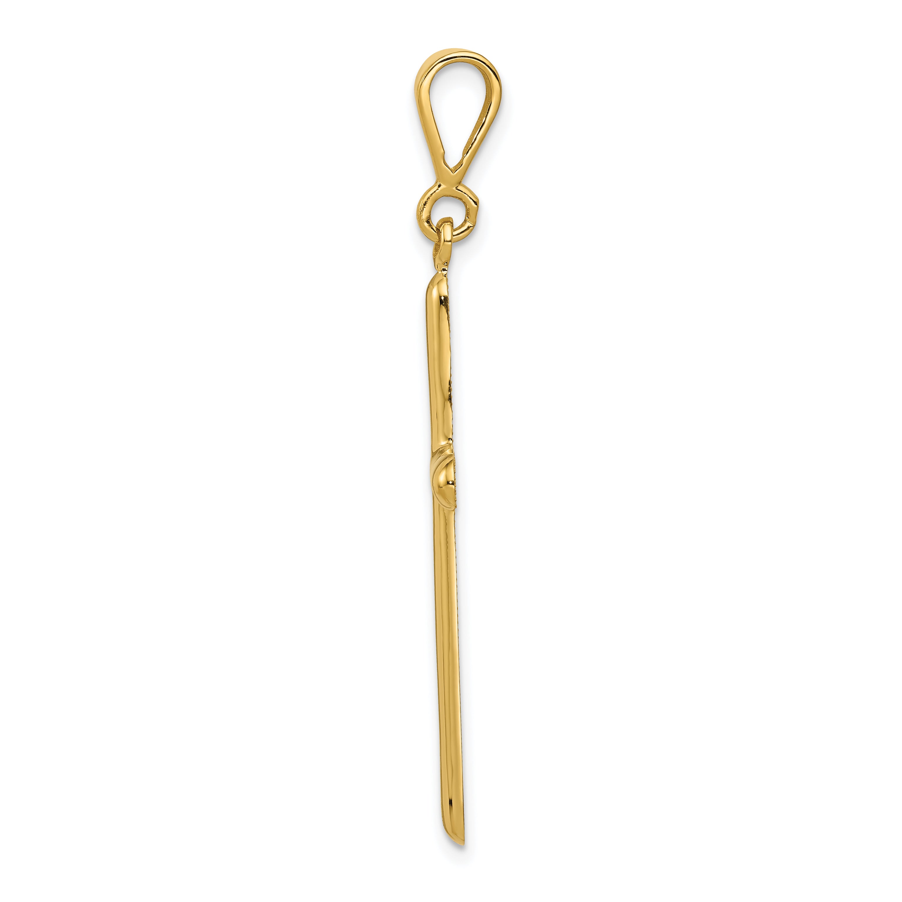 Sophia Jewelers 14K Gold Polished Cross Pendant Elegant Flat Back Design