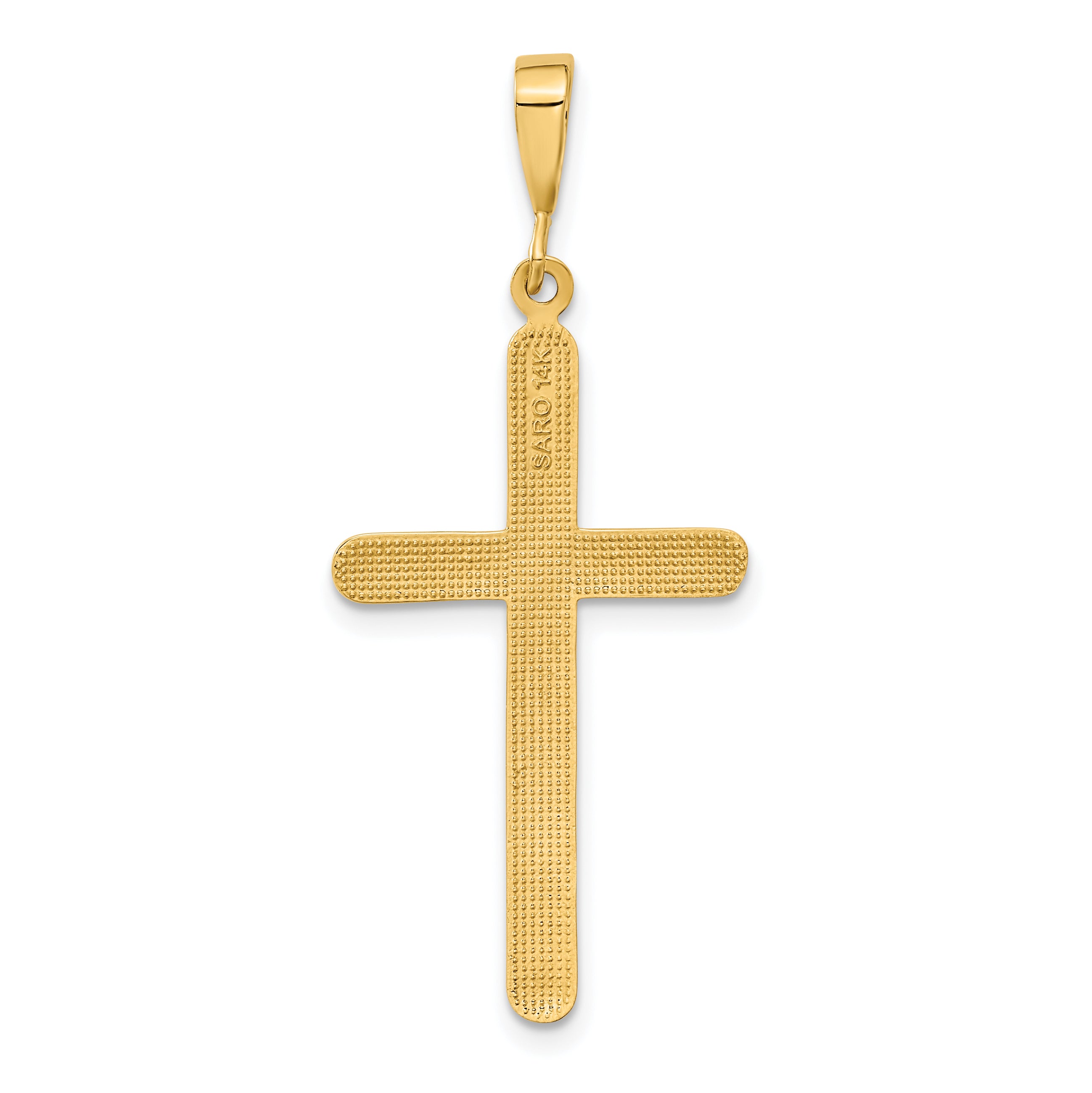 Sophia Jewelers 14K Gold Polished Cross Pendant Elegant Flat Back Design