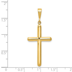 Sophia Jewelers 14K Gold Polished Cross Pendant Elegant Flat Back Design