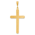 14K Gold Polished Cross Pendant with Flat Back Design
