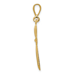 14K Gold Passion Cross Pendant with Solid Flat Back Design